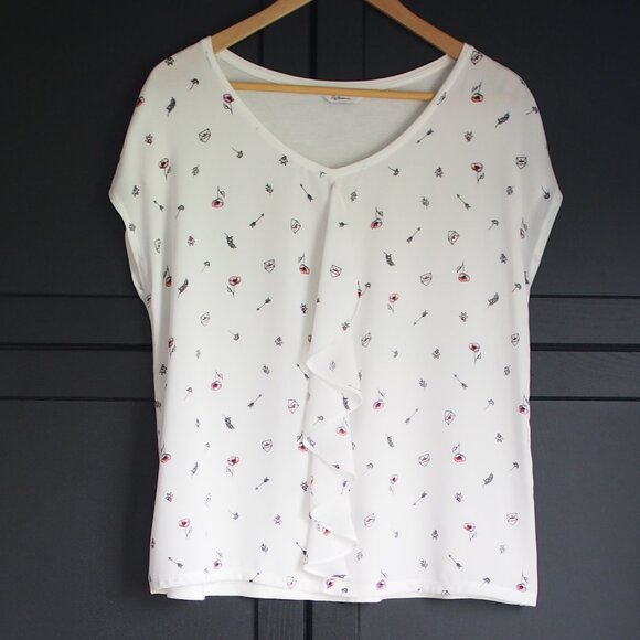 Reitmans Tops - Reitmans | Short Dolman Sleeve Ruffle Top